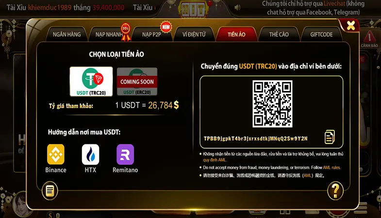 Phương Thức Nạp Tiền Đa Dạng Và Tiện Lợi